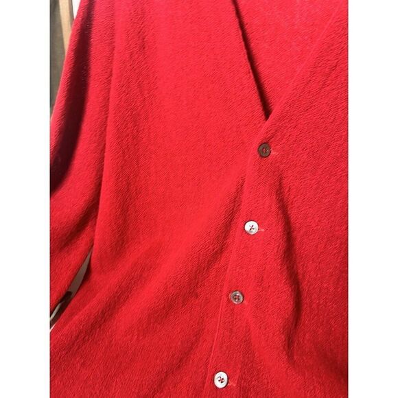 Rutlands Lord Jeff Vintage 100% Alpaca Red Cardigan Sweater Men’s L.      Z - Picture 3 of 5